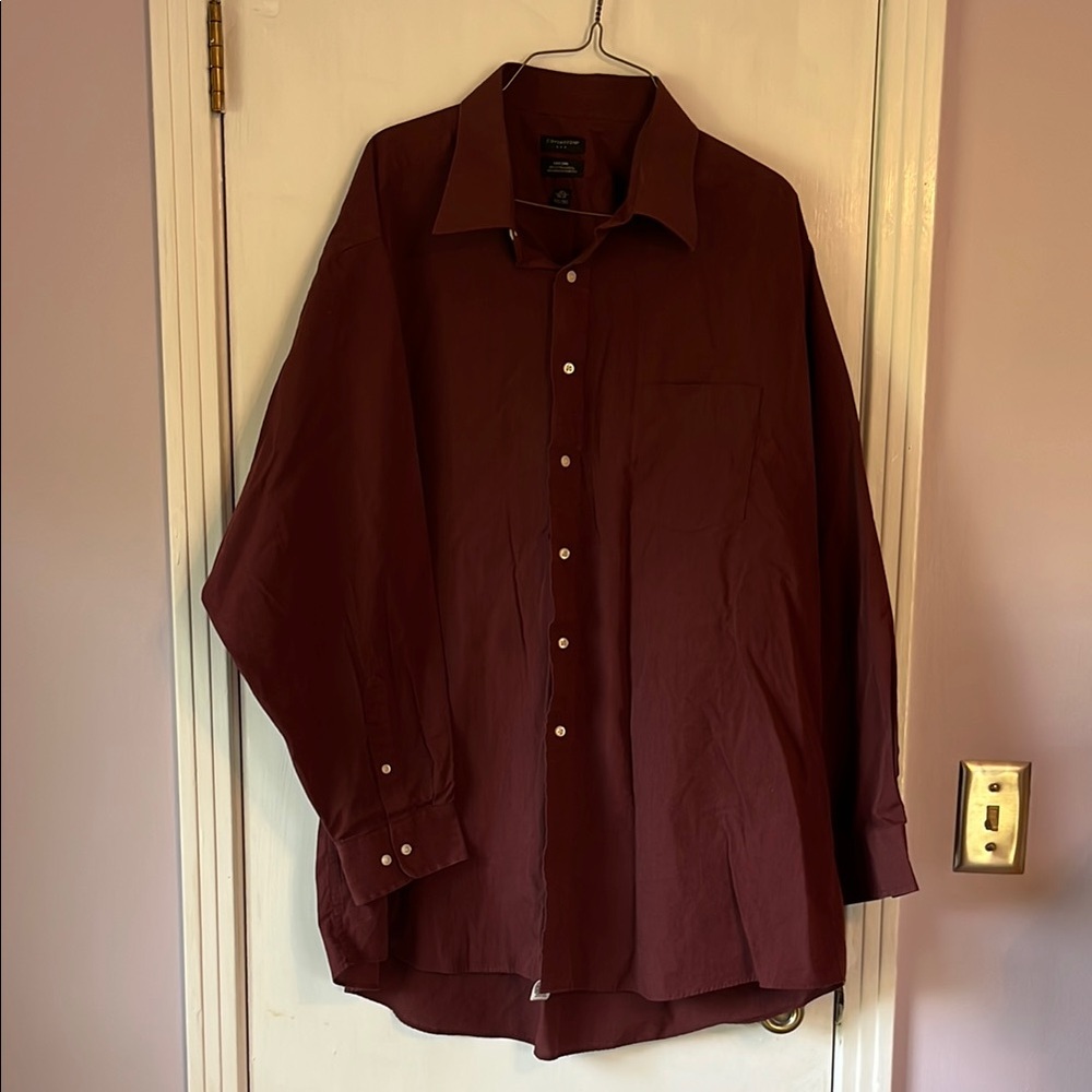 Burgundy Button-Up Shirt - XXL